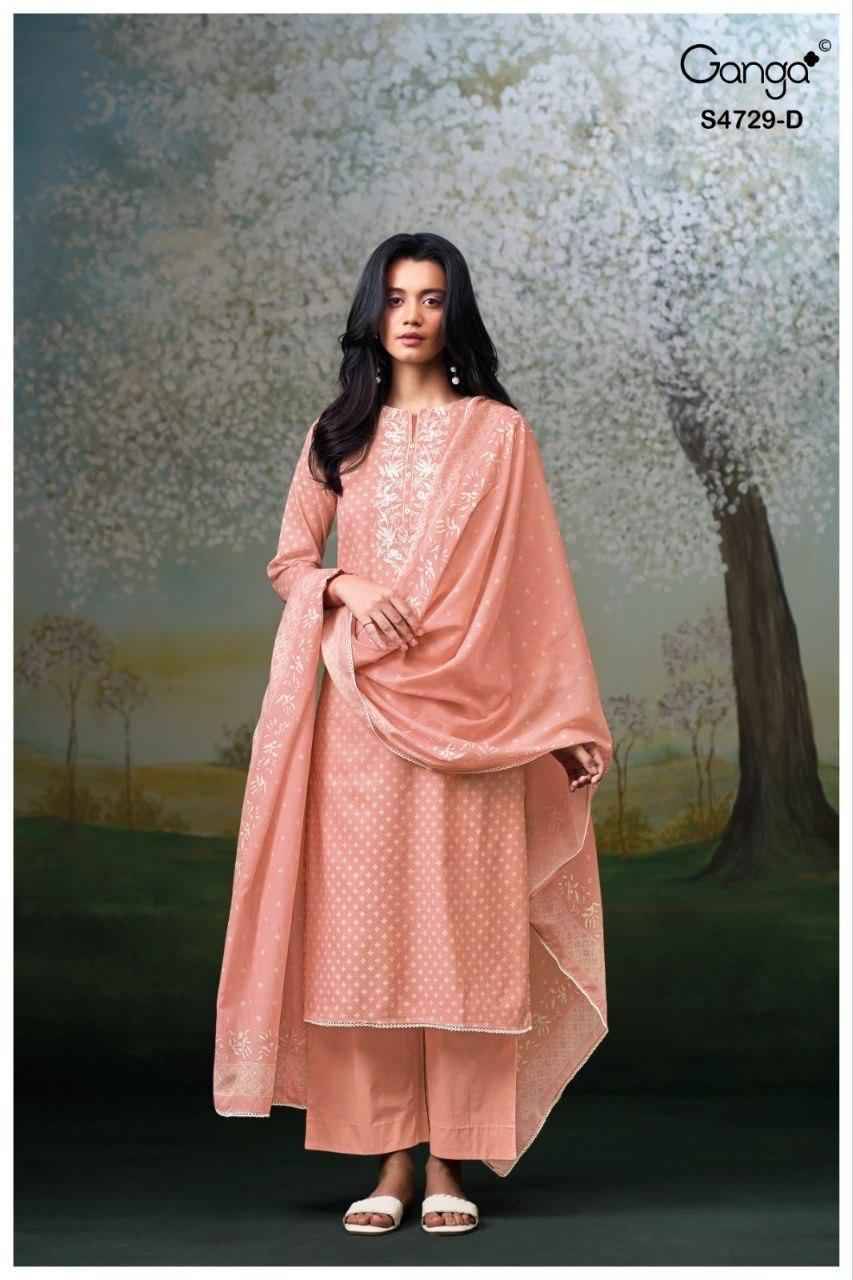 KYNZA 4729 Series By Ganga Fashion Beautiful Festive Suits Stylish Colorful Fancy Casual Wear & Ethnic Wear PURE BEMBERG MUL Dresses At Wholesale Price